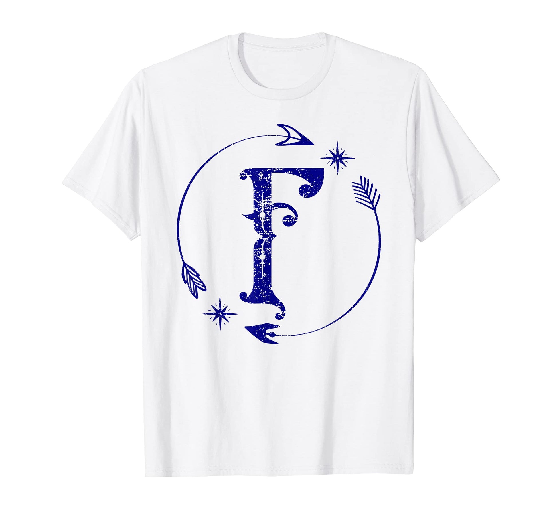 Initial F Monogram Boho Name Letter F T-Shirt - Casual Everyday Wear Unisex - T-Shirt, Sweatshirt, Hoodie