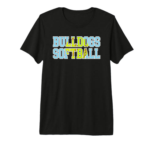 Bulldogs Softball Mom Game Day Blue T-Shirt - Streetwear Style Unisex - T-Shirt, Sweatshirt, Hoodie