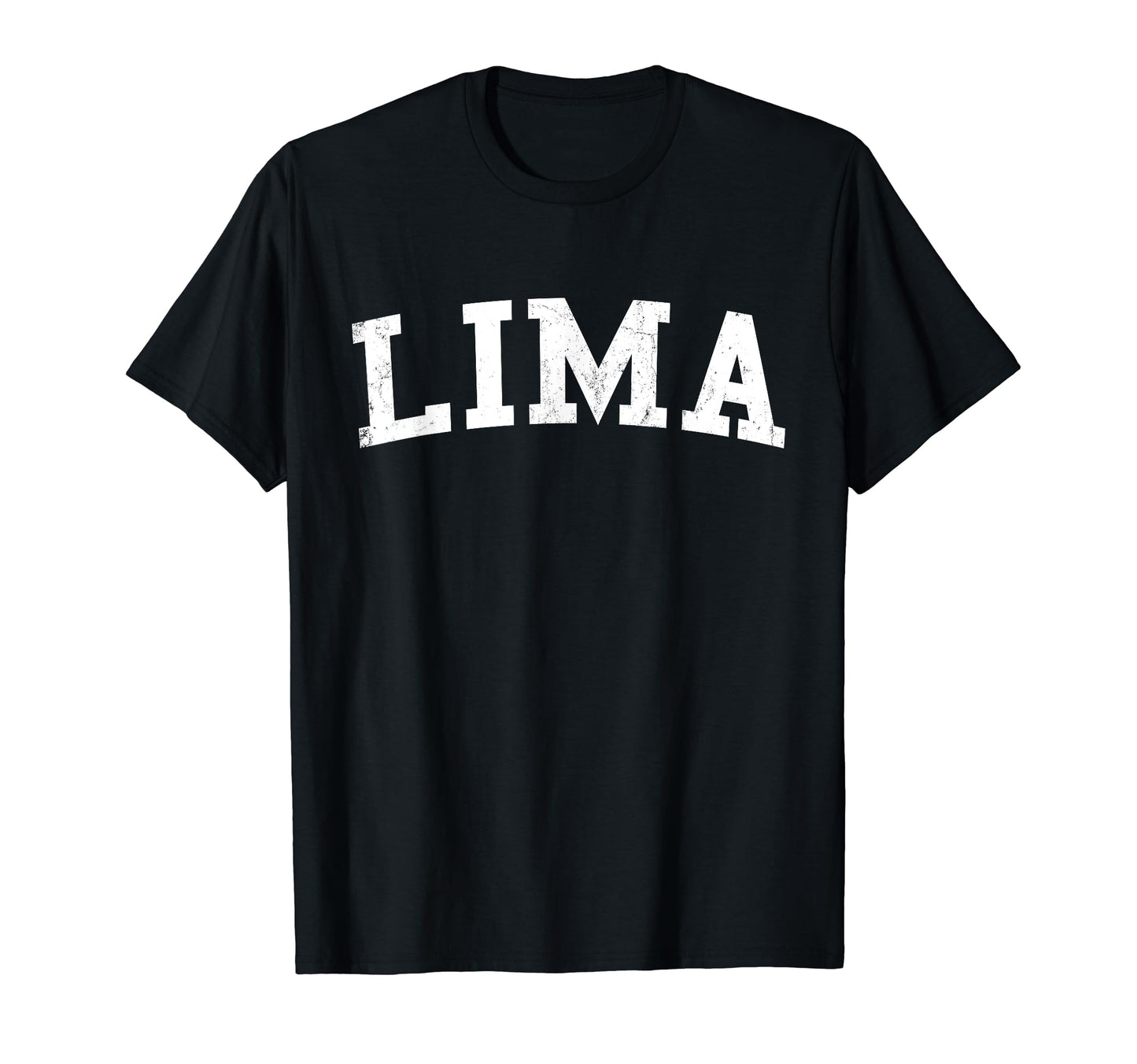 Lima Oh Distressed White Varsity T-Shirt - Graphic Print Men Women - T-Shirt, Sweatshirt, Hoodie