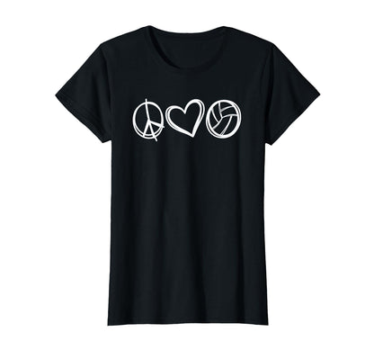 Peace Love Volleyball Shirts T-Shirt - Minimalist Print Men Women - T-Shirt, Sweatshirt, Hoodie
