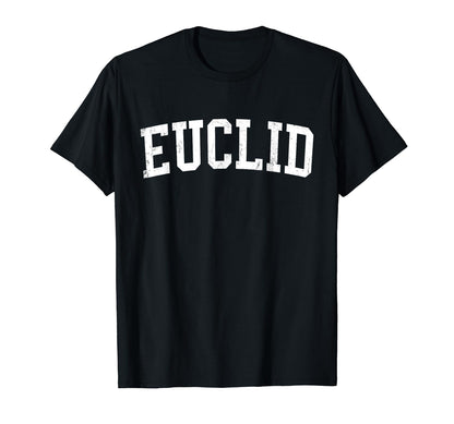 Euclid Oh Distressed White Varsity T-Shirt - Minimalist Print for Adults - T-Shirt, Sweatshirt, Hoodie
