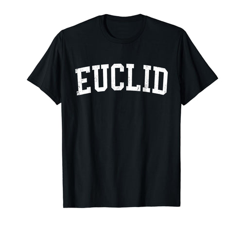 Euclid Oh Distressed White Varsity T-Shirt - Minimalist Print for Adults - T-Shirt, Sweatshirt, Hoodie
