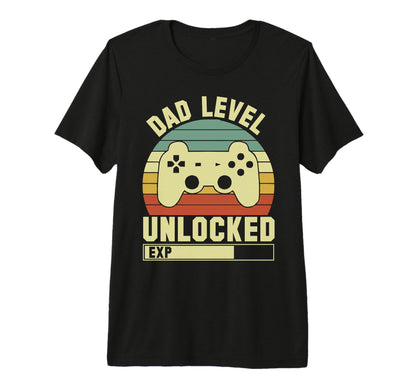 Mens Gamer Dad Dad Level Unlocked T-Shirt - Novelty Apparel for Adults - T-Shirt, Sweatshirt, Hoodie