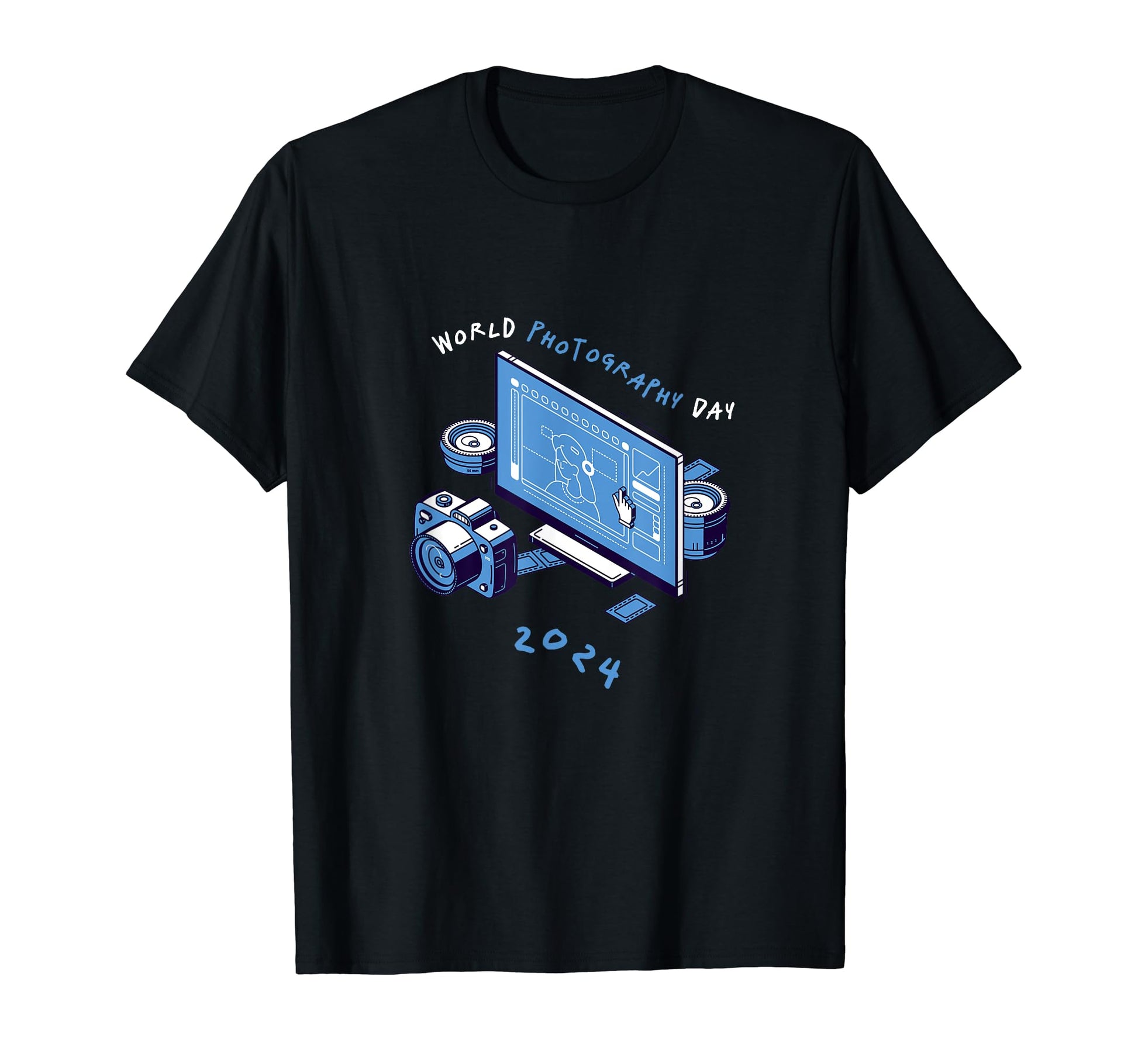 World Photography Day Camera T-Shirt - Casual Everyday Wear for Adults - T-Shirt, Sweatshirt, Hoodie