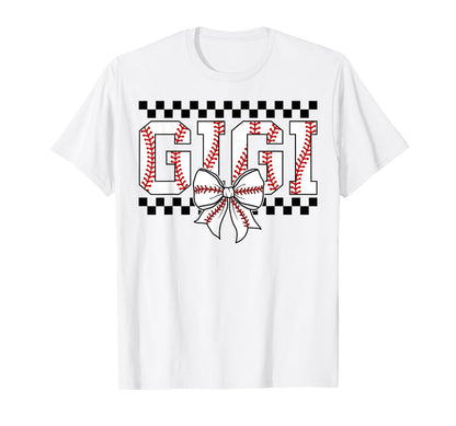 Baseball Gigi Coquette Bow Game Day T-Shirt - Minimalist Print Unisex - T-Shirt, Sweatshirt, Hoodie
