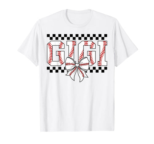 Baseball Gigi Coquette Bow Game Day T-Shirt - Minimalist Print Unisex - T-Shirt, Sweatshirt, Hoodie