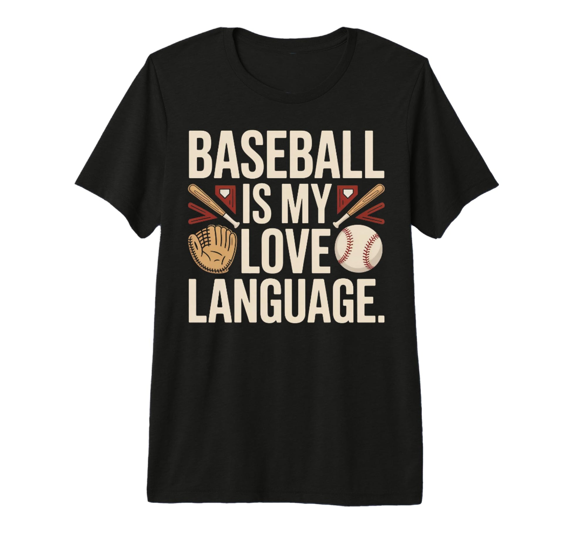 Funny Baseball Is My Love Language T-Shirt - Custom Art Print for Adults - T-Shirt, Sweatshirt, Hoodie