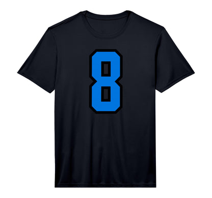 Number 8 Blue Black Sports Team Number T-Shirt - Novelty Apparel Unisex - T-Shirt, Sweatshirt, Hoodie