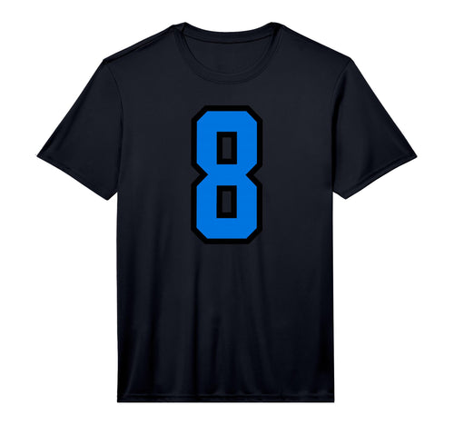 Number 8 Blue Black Sports Team Number T-Shirt - Novelty Apparel Unisex - T-Shirt, Sweatshirt, Hoodie