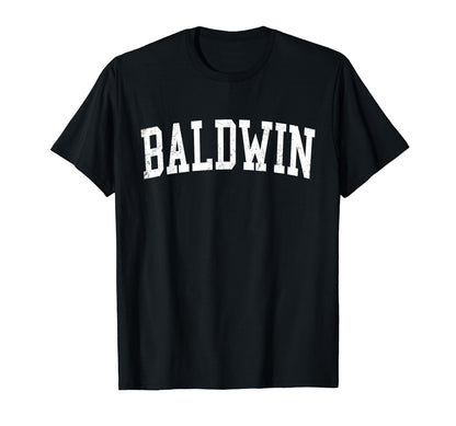 Baldwin Pa Distressed White Varsity T-Shirt - Trendy Graphic for Adults - T-Shirt, Sweatshirt, Hoodie