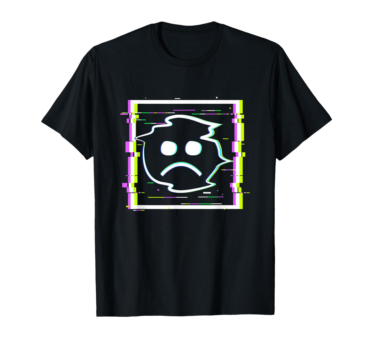 Sad Boi Anime Glitch Frame Vaporwave T-Shirt - Novelty Apparel Unisex - T-Shirt, Sweatshirt, Hoodie