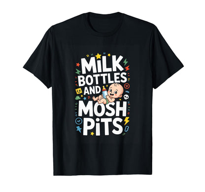 Funny Rock Milk Bottles And Mosh Pits T-Shirt - Aesthetic Graphic Men Women - T-Shirt, Sweatshirt, Hoodie