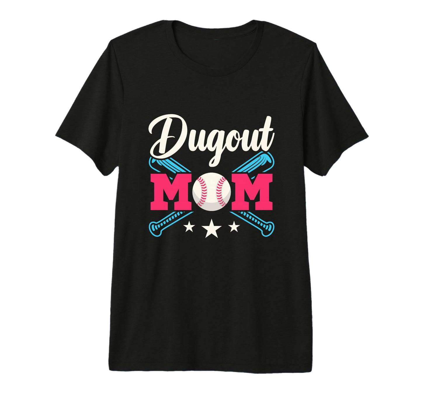 Dugout Mom Baseball Parent T Ball T-Shirt - Custom Art Print for Adults - T-Shirt, Sweatshirt, Hoodie