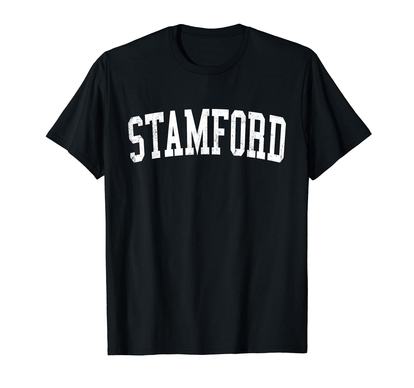 Stamford Ct Distressed White Varsity T-Shirt - Aesthetic Graphic for Adults - T-Shirt, Sweatshirt, Hoodie