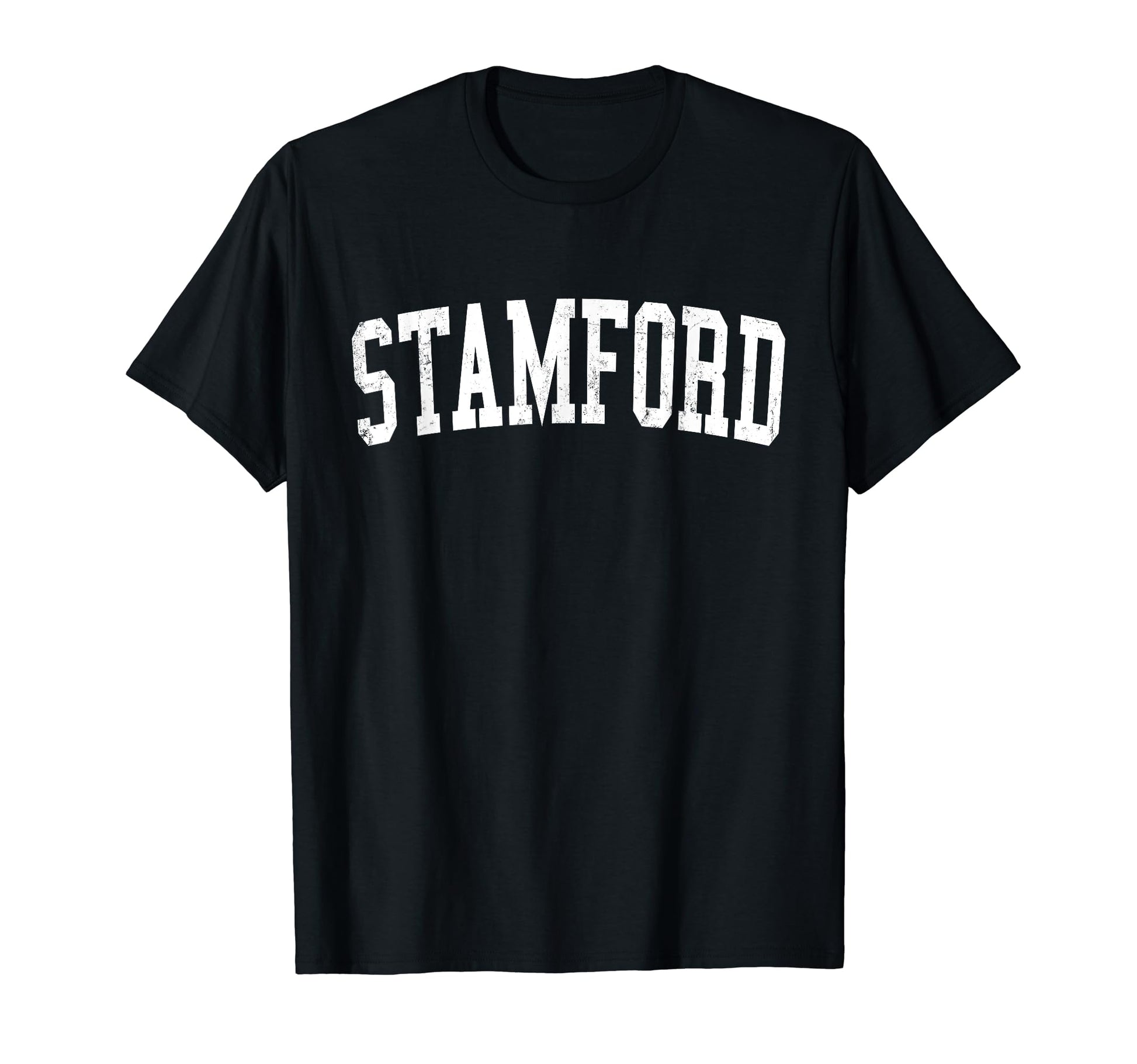 Stamford Ct Distressed White Varsity T-Shirt - Aesthetic Graphic for Adults - T-Shirt, Sweatshirt, Hoodie