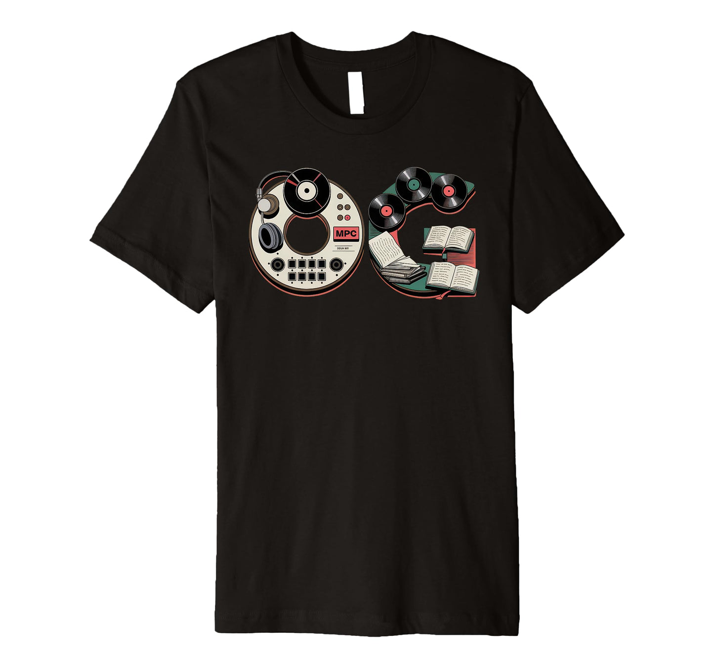 Old School Og Hip Hop Vinyl Cds Tapes T-Shirt - Unique Graphic for Adults - T-Shirt, Sweatshirt, Hoodie