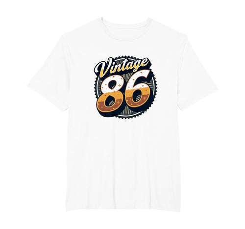 86 Birthday Gift Art Mens Big And Tall White T-Shirt - Graphic Print Unisex - T-Shirt, Sweatshirt, Hoodie