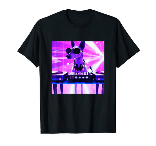 Whippet Vaporwave Dj Dog Aesthetic T-Shirt - Fun Novelty Design for Adults - T-Shirt, Sweatshirt, Hoodie