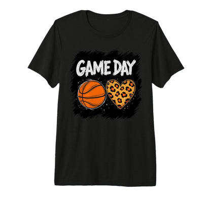 Game Day Animal Heart Basketball Player Mom T-Shirt - Graphic Print Unisex - T-Shirt, Sweatshirt, Hoodie