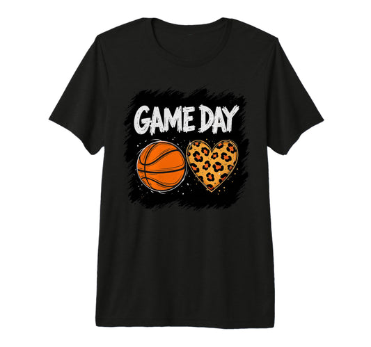Game Day Animal Heart Basketball Player Mom T-Shirt - Graphic Print Unisex - T-Shirt, Sweatshirt, Hoodie