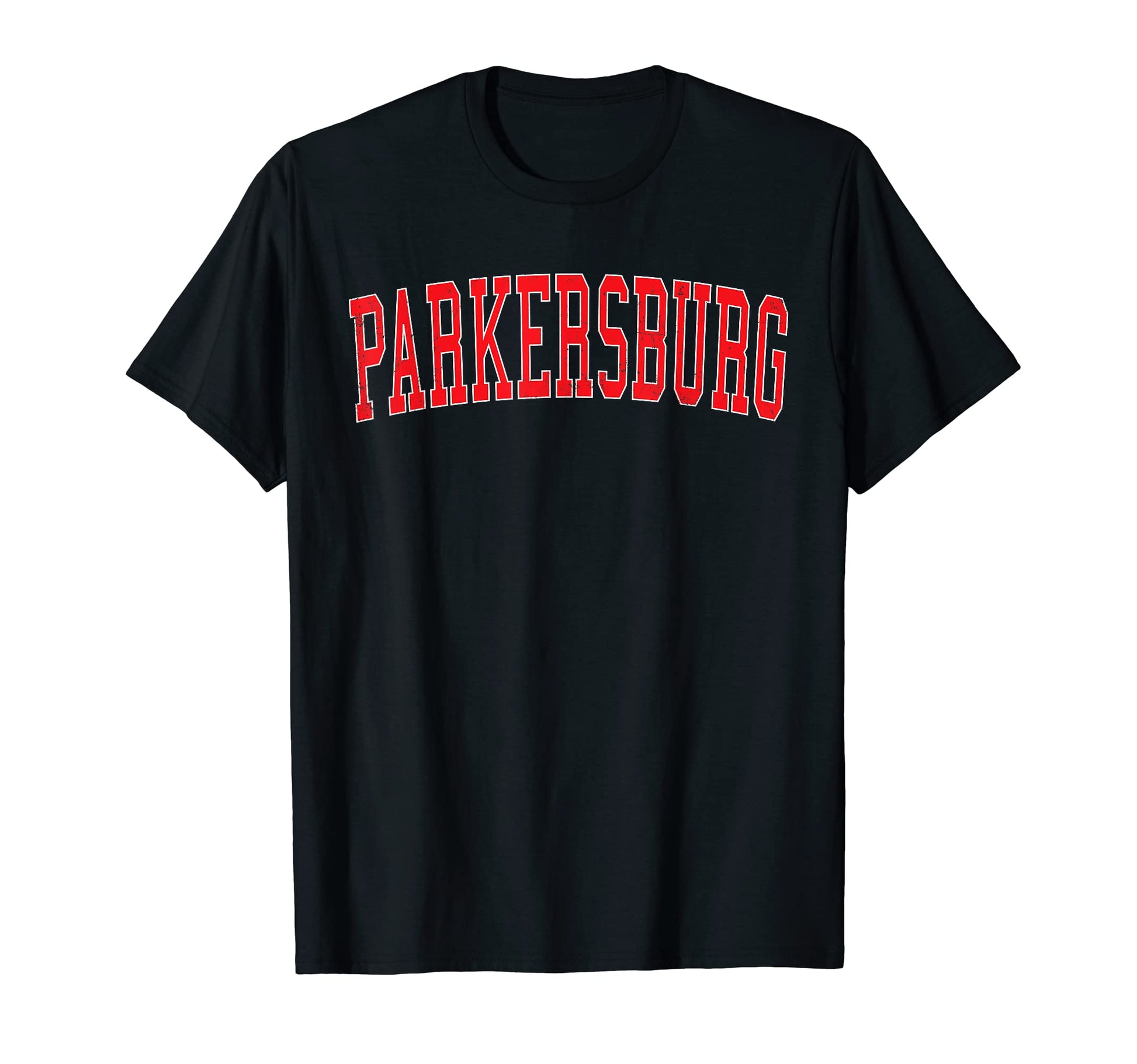 Parkersburg Wv Varsity Red Text T-Shirt - Fun Novelty Design Unisex - T-Shirt, Sweatshirt, Hoodie