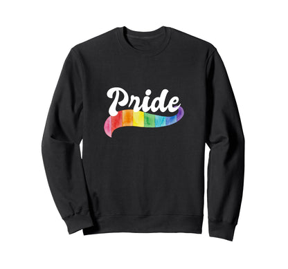 Gay Pride Rainbow Watercolor Lgbtq Ally Sweatshirt - Unique Graphic Unisex - T-Shirt, Sweatshirt, Hoodie