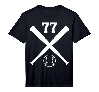 Baseball Softball Number 77 T-Shirt - Aesthetic Graphic for Adults - T-Shirt, Sweatshirt, Hoodie