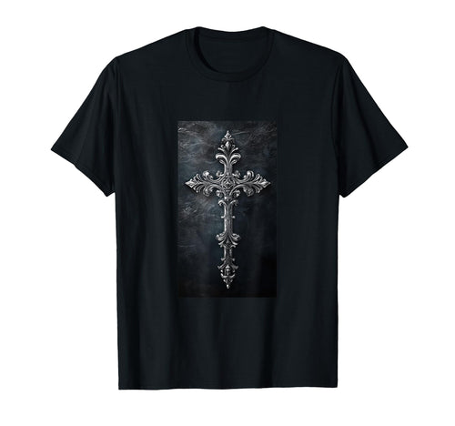 Gothic Cross Grunge Aesthetic Y2K T-Shirt - Aesthetic Graphic for Adults - T-Shirt, Sweatshirt, Hoodie