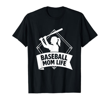 Baseball Mom Life Moms T-Shirt - Custom Art Print Unisex - T-Shirt, Sweatshirt, Hoodie