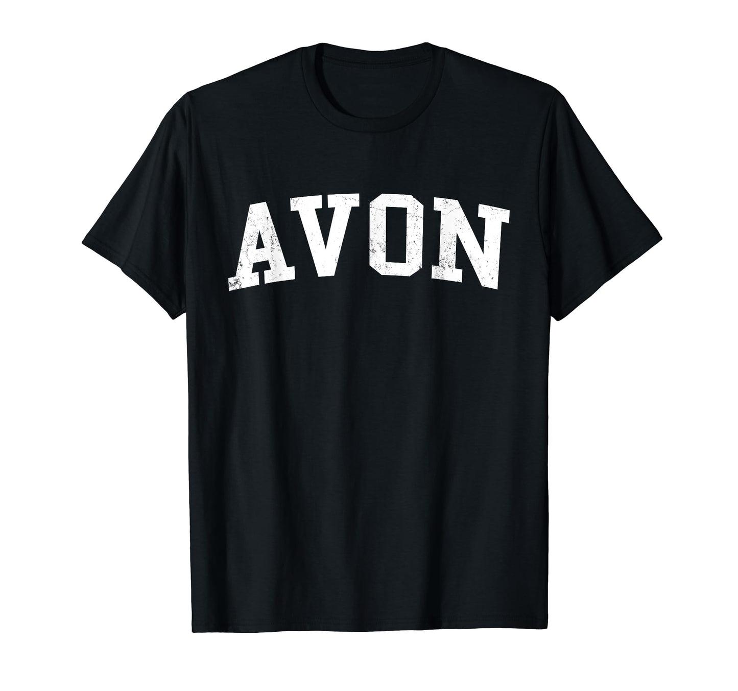 Avon Distressed White Varsity T-Shirt - Graphic Print for Adults - T-Shirt, Sweatshirt, Hoodie