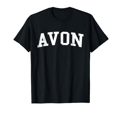 Avon Distressed White Varsity T-Shirt - Graphic Print for Adults - T-Shirt, Sweatshirt, Hoodie
