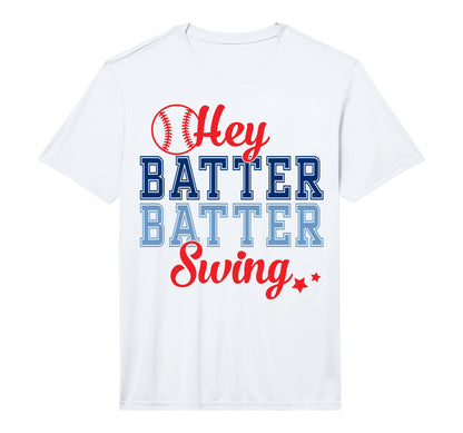 Hey Batter Batter Swing Funny Baseball Game T-Shirt - Graphic Print Unisex - T-Shirt, Sweatshirt, Hoodie