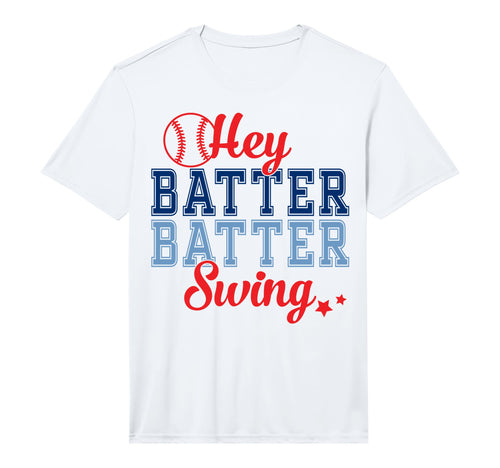 Hey Batter Batter Swing Funny Baseball Game T-Shirt - Graphic Print Unisex - T-Shirt, Sweatshirt, Hoodie
