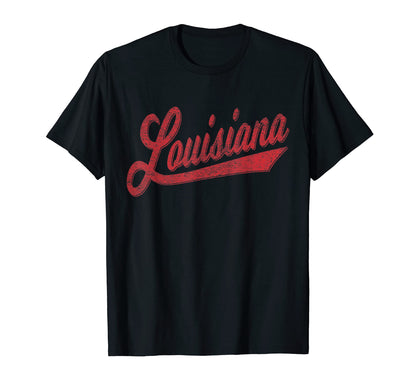 Louisiana Varsity Script Sports T-Shirt - Streetwear Style for Adults - T-Shirt, Sweatshirt, Hoodie