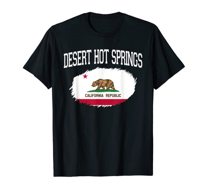 Desert Hot Springs Ca California Flag T-Shirt - Minimalist Print for Adults - T-Shirt, Sweatshirt, Hoodie