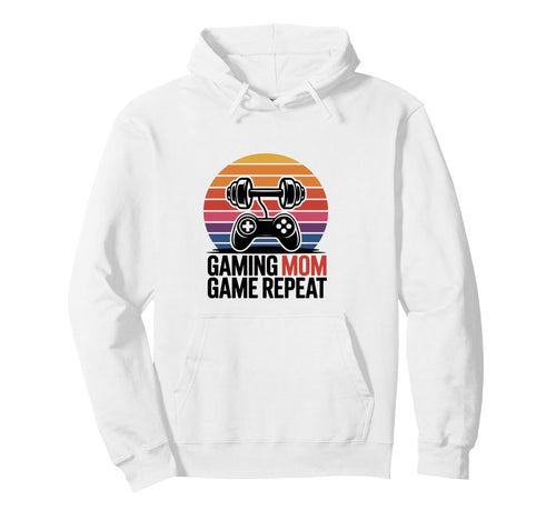Gaming Mom Game Repeat Fitness Gamer Hoodie - Unique Graphic for Adults - T-Shirt, Sweatshirt, Hoodie