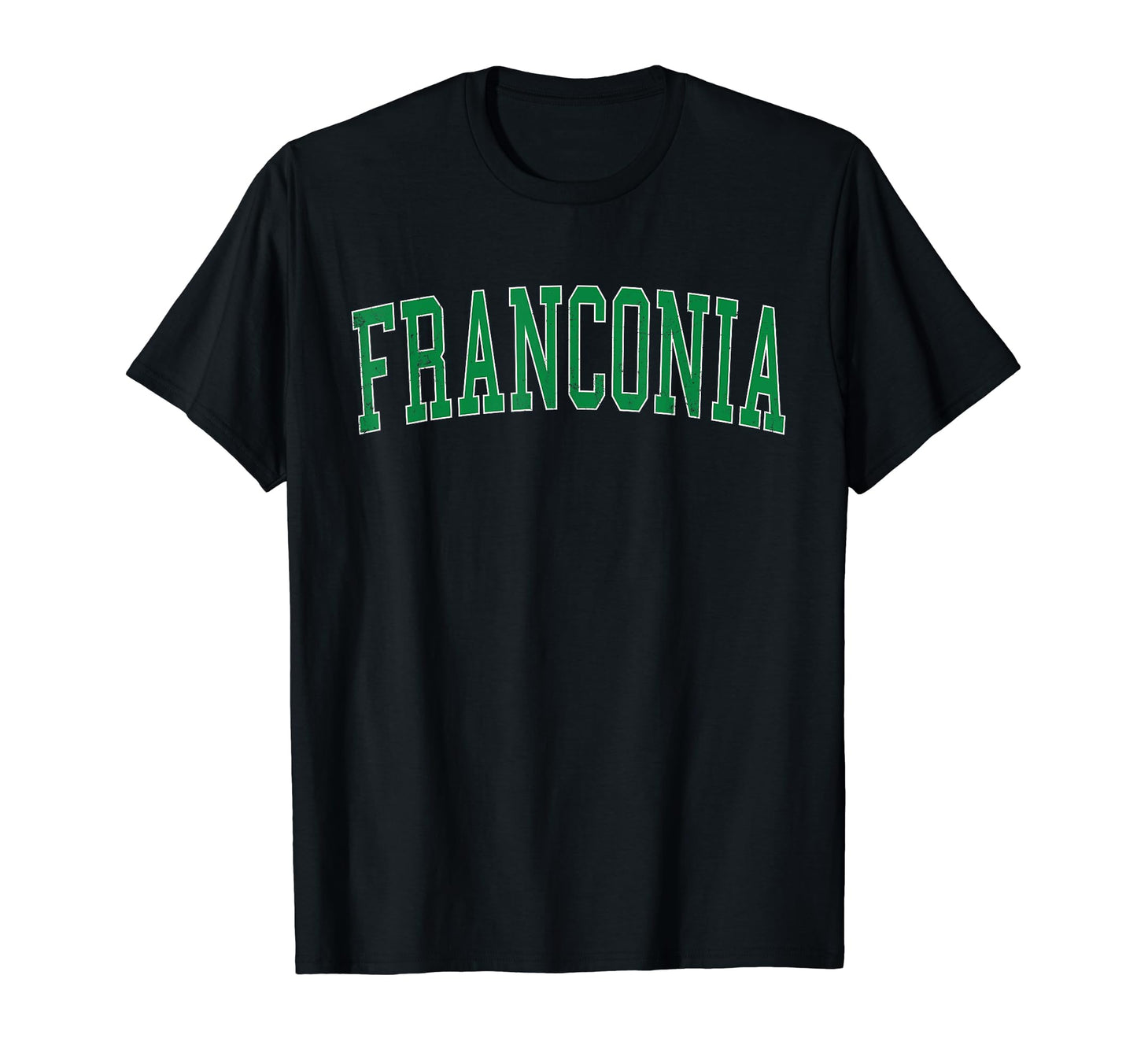 Franconia Va Distressed Green Varsity T-Shirt - Aesthetic Graphic Men Women - T-Shirt, Sweatshirt, Hoodie