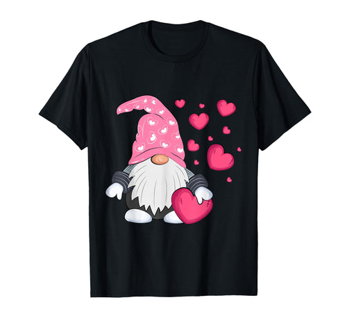 Valentine Gnome Holding Heart Balloon T-Shirt - Unique Graphic for Adults - T-Shirt, Sweatshirt, Hoodie