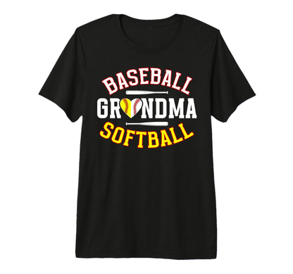 Baseball Softball Grandma Softball T-Shirt - Graphic Print Men Women - T-Shirt, Sweatshirt, Hoodie