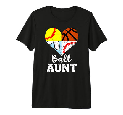 Ball Aunt Funny Baseball Softball T-Shirt - Minimalist Print Men Women - T-Shirt, Sweatshirt, Hoodie