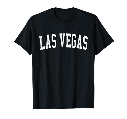 Las Vegas Nv Distressed White Varsity T-Shirt - Custom Art Print Men Women - T-Shirt, Sweatshirt, Hoodie