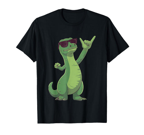 Green Lizard Reptile Rock Hand Sign T-Shirt - Novelty Apparel Men Women - T-Shirt, Sweatshirt, Hoodie