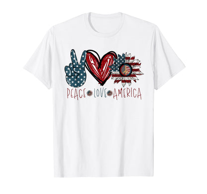 Peace Love America T-Shirt - Graphic Print Men Women - T-Shirt, Sweatshirt, Hoodie