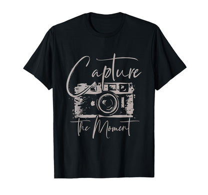 Capture Moment Photography Camera T-Shirt - Minimalist Print Men Women - T-Shirt, Sweatshirt, Hoodie