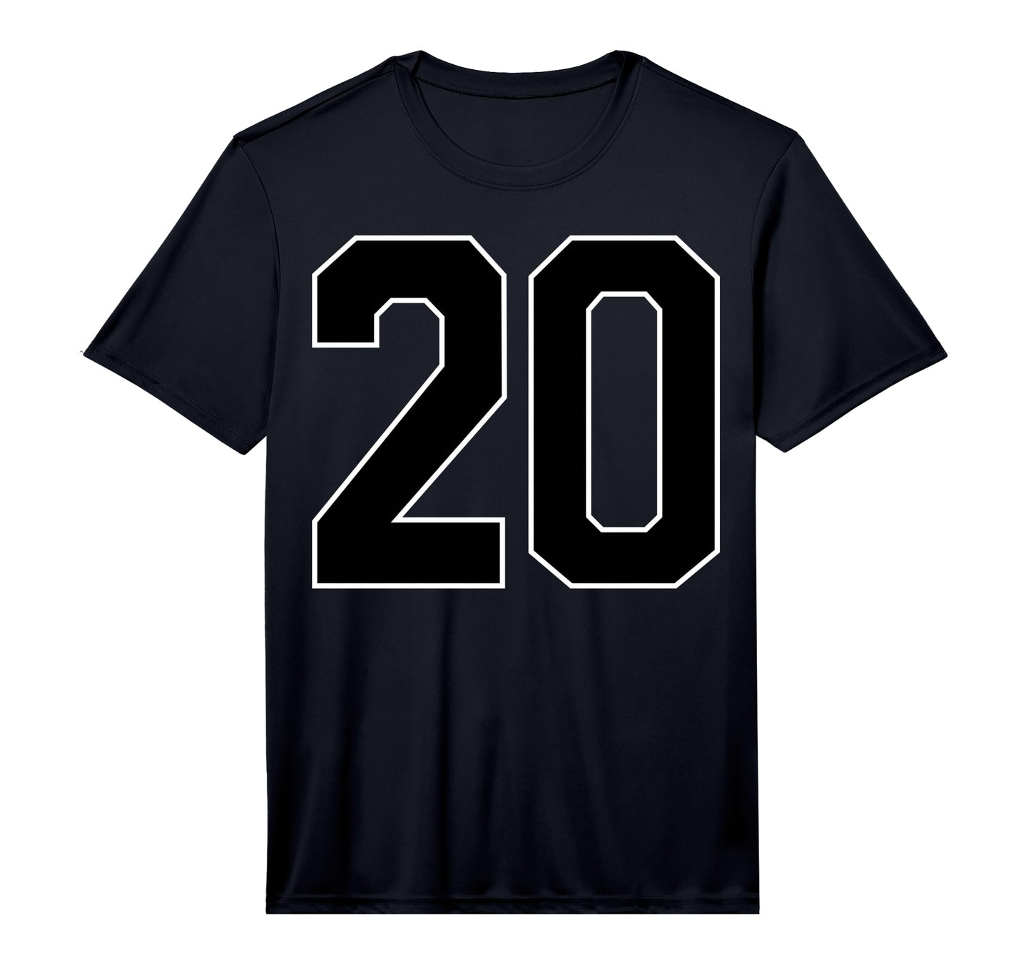 Black Sports Team Number 20 Fan T-Shirt - Unique Graphic for Adults - T-Shirt, Sweatshirt, Hoodie