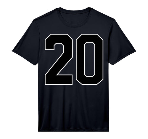 Black Sports Team Number 20 Fan T-Shirt - Unique Graphic for Adults - T-Shirt, Sweatshirt, Hoodie
