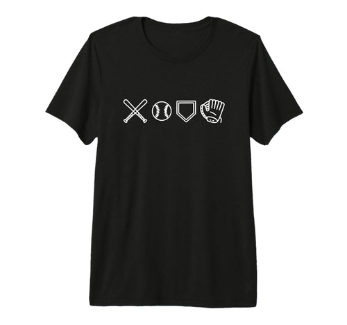 Baseball Bats Ball Plate Glove Tri T-Shirt - Minimalist Print Men Women - T-Shirt, Sweatshirt, Hoodie