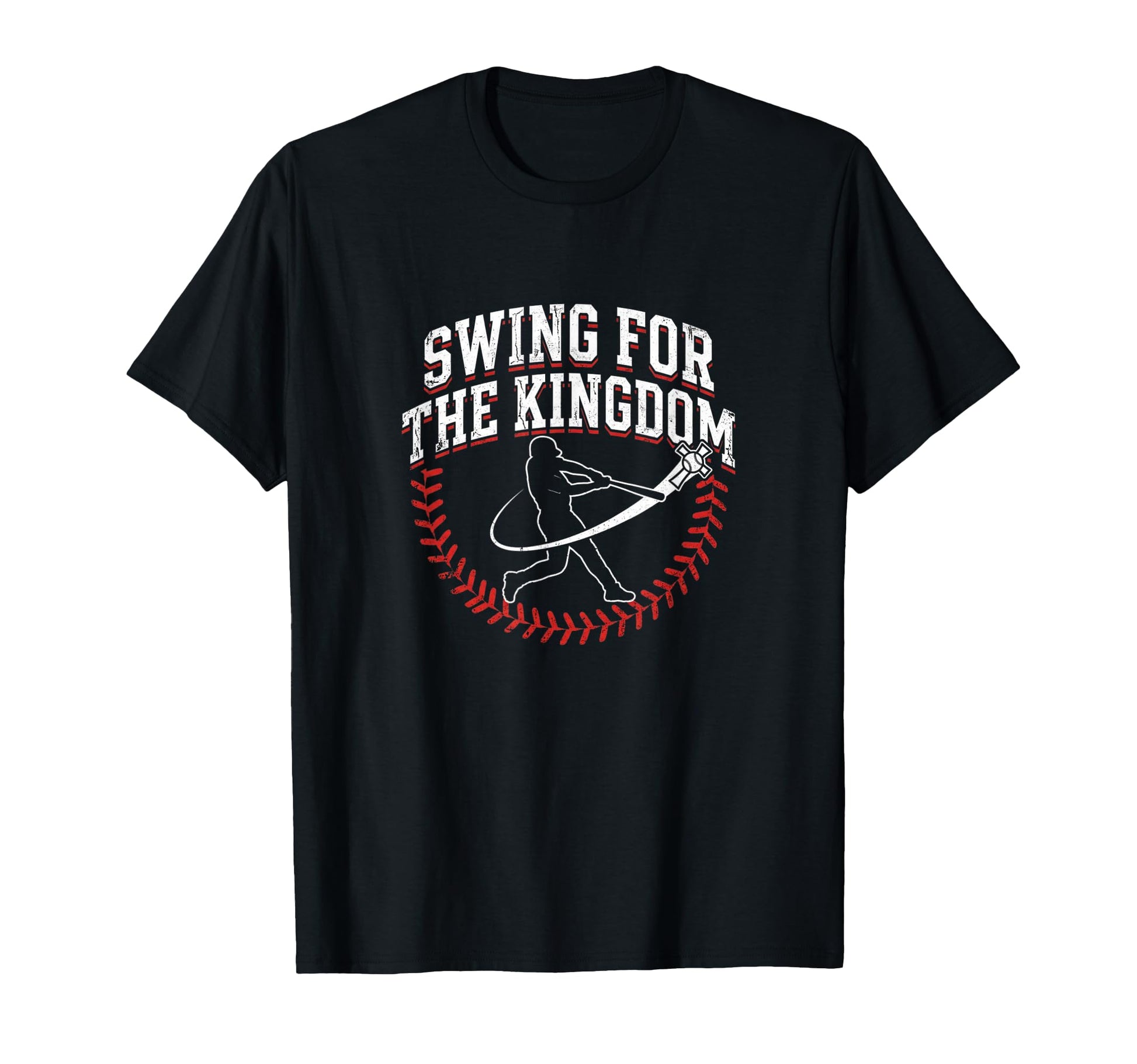 Swing Kingdom Christian Baseball Faith T-Shirt - Unique Graphic for Adults - T-Shirt, Sweatshirt, Hoodie