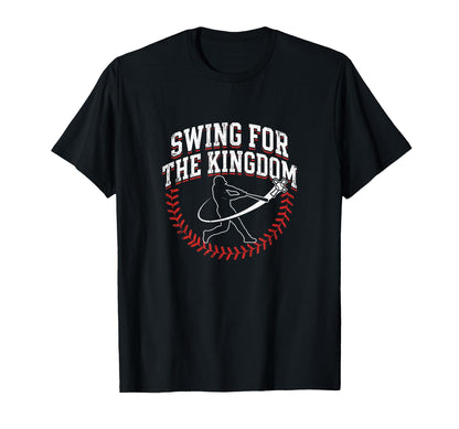 Swing Kingdom Christian Baseball Faith T-Shirt - Unique Graphic for Adults - T-Shirt, Sweatshirt, Hoodie