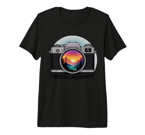 Capture Sunset Mountain Scene Tri Blend T-Shirt - Fun Novelty Design Unisex - T-Shirt, Sweatshirt, Hoodie